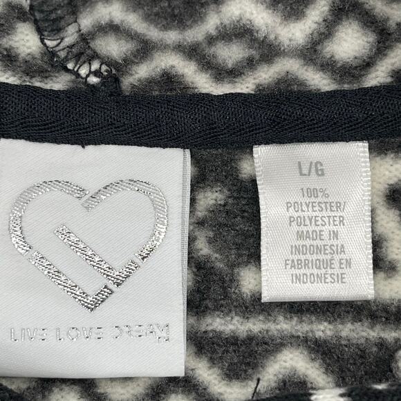 Aeropostle Holidaze Long Sleeve Black White Holiday Full Zip Hoodie Sweatshirt - Picture 5 of 9